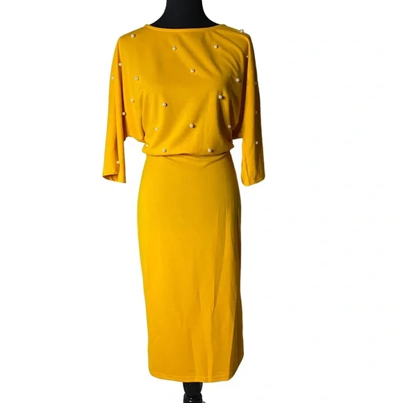 shein yellow midi dress Yellow Dresses